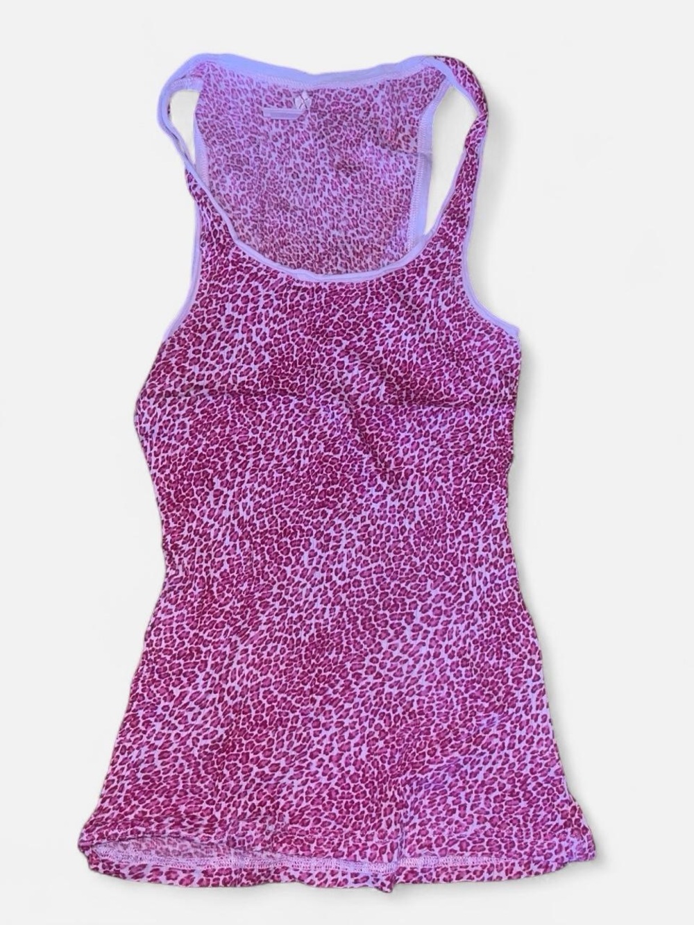 free people pink leopard spots tank Large L - Indie Sleaze Office Siren Punk